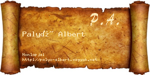 Palyó Albert névjegykártya